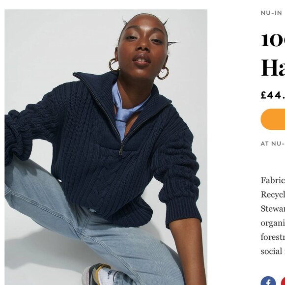 NU-IN Quarter-Zip Cable-Knit Pullover - Picture 2 of 11